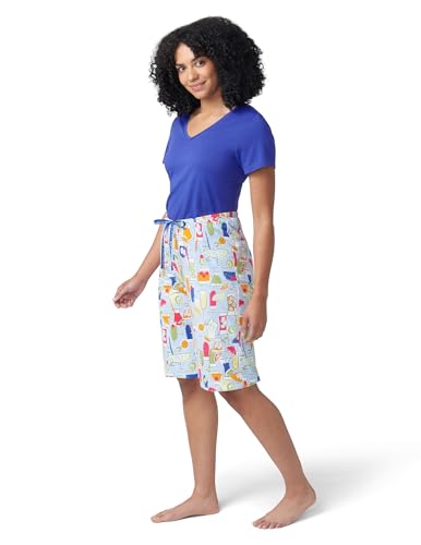 Image of HUE Women's Summer Vacation Pajama Separates, Soft, Whimsical Print Pjs with Tropical Beach Themes, Flip Flops, Cocktails