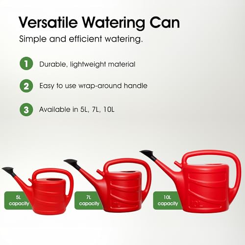 Whitefurze G28WC 7L Watering Can - Red - 2