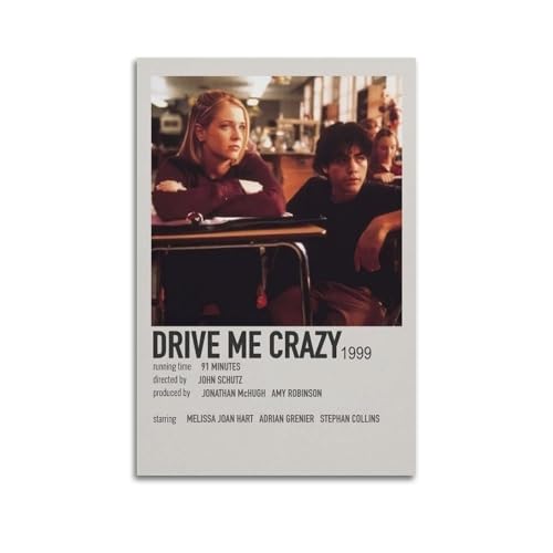 LIRAHRNNKA Póster decorativo de lienzo con texto en inglés 'Drive Me Crazy Wall' para decoración de dormitorio moderno de 30 x 45 cm, estilo sin marco