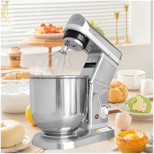 ZEEKYFOR Stand Mixer, Electric Kitchen Mixer Stainless Steel, 3-Speed Tilt-Head Food Mixer for Baking with Dough Hook,Wire Whip,Beater,7L/6.4qt