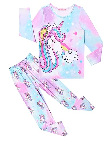 CHILDRENSTAR Girls Pajamas Set Kids Pjs Long Sleeve Cotton Fall Winter Sleep Clothes