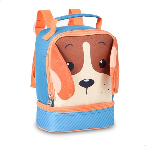 Lancheira Térmica Infantil Pet Cachorro Mochilinha Escolar (Marrom)