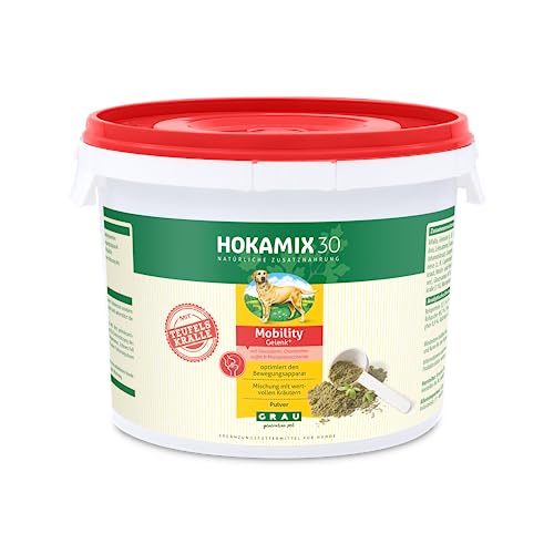 GRAU - das Original - HOKAMIX30 Mobility Gelenkpulver, natürliche Kräutermischung bei Gelenkproblemen, mit Grünlippenmuschel und Teufelskralle, 1er Pack (1 x 1,5 kg), Ergänzungsfuttermittel für Hunde
