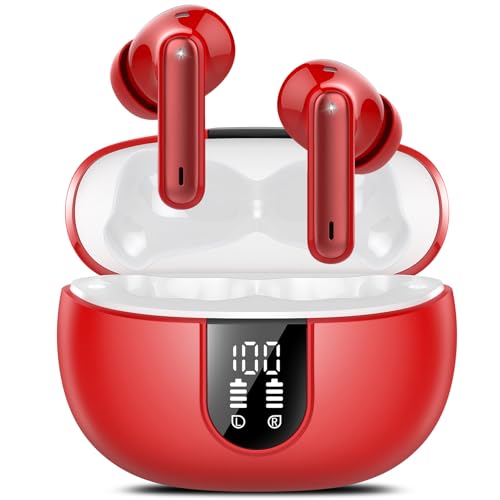 Image of Ai Translation Earbuds Real Time No Subscription,164 Languages Translator Earbuds with 6 Translation Modes, Audio and Video Calls Translator Headphones,Audifonos Traductores Ingles Espanol,Deep Red