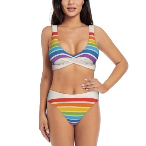 Bikini croisé femme avec maillot de bain deux pièces push-up réglable