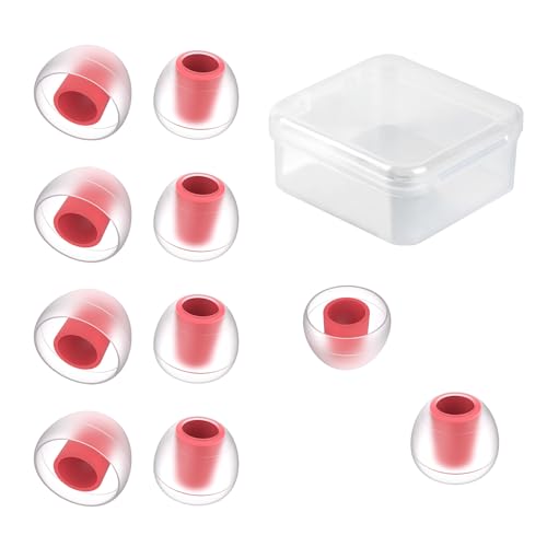 Image of 5 Pairs KBEAR 07 Ear Tips, KINBOOFI Silicone IEM Eartips,Red Small Earbuds Eartips for KZ ZST ZS10 PRO AS10 ZSN ZSN ZSN PRO X ZSN PRO ZAR ZS10 PRO X Wired Headphone (RED,S /S /S,5 Pairs)