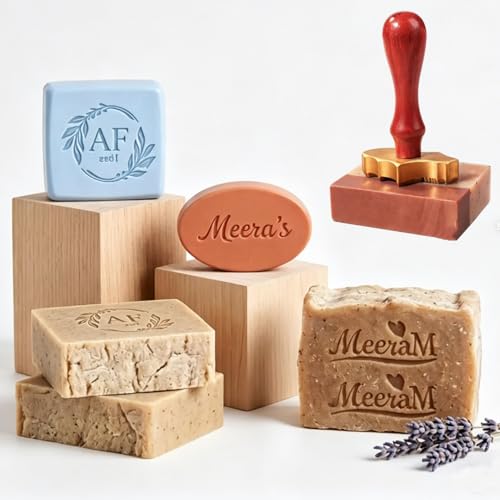 Tampon de savon personnalisé pour savon fait maison – Logo personnalisé et design gravé, tampon de savon en laiton, impression de chapitre de savon fait...