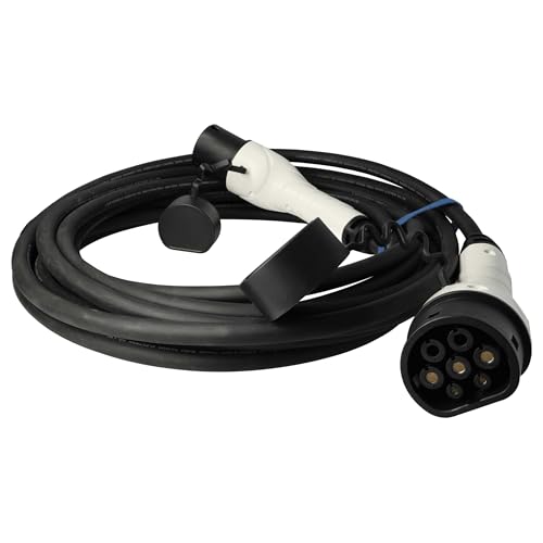 vhbw Cable Carga Tipo 2 a Tipo 2 Compatible con Jeep Avenger, Compass, Compass PHEV Coche eléctrico - Cable conexión, 1 Fase, 32 A, 7 kW, 10 m
