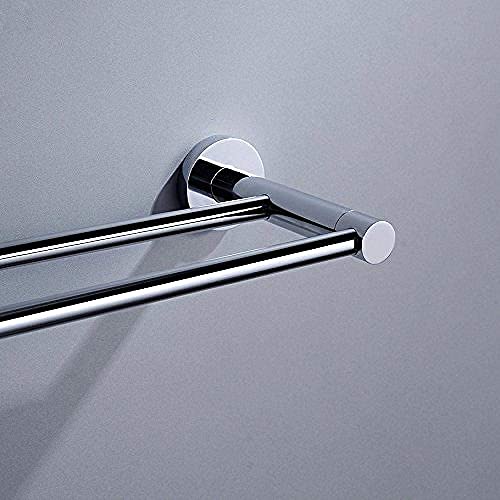 Porte-serviettes double en inox brossé mat pour salle de bain chic - 6