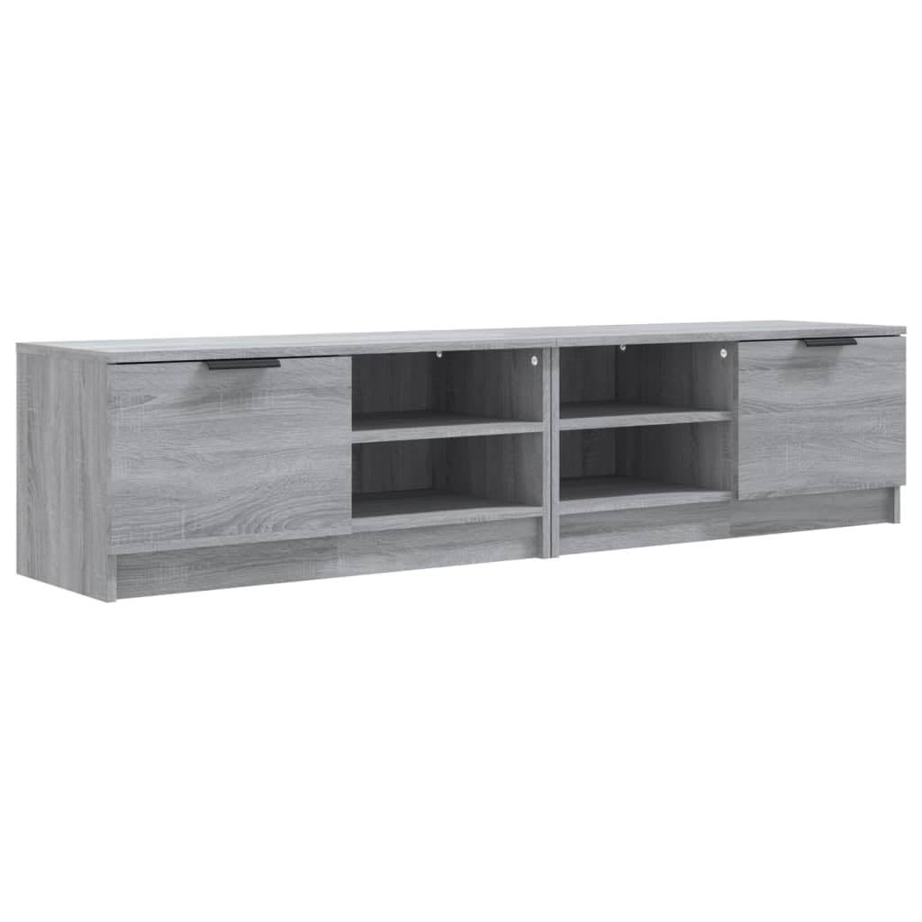 TV-Schrank Set, 2 STK. Grau Sonoma, 80x35x36,5 cm, Holzwerkstoff, mit Schublade, für Wohnzimmer, Media Center, stabil