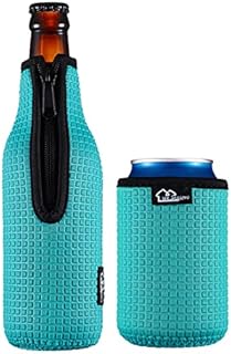 WK IEASON Beer Bottle Sleeve Insulators 12oz 330ml Standard Beer Bottle Cooler Covers Zip-up Bottle Jacket 12OZ Standard Can Sleeves Coolie Neoprene Insulator Coolers koozies coozies for cans (Blue)