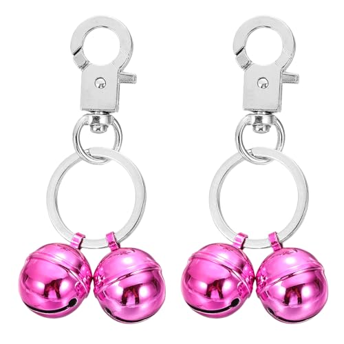 Cloche pour chien bruyante contre les fugues : mini sonnette chat en métal rose