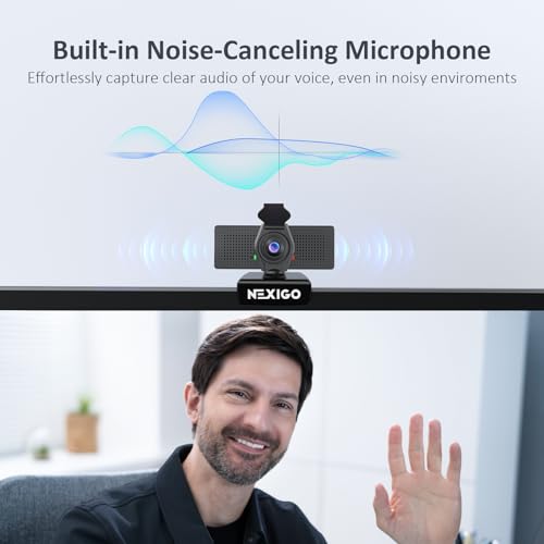 Image of NexiGo N60 Pro (Gen 2) 1080P Webcam with Distortion-Free Lens, USB A to Type-C Data Cable, Noise Reduction Mic & Privacy Cover, for Zoom /Skype /Teams /Webex, Laptop MAC PC Desktop