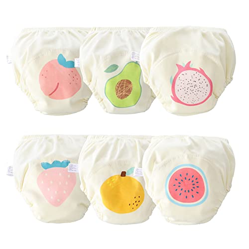 Image of Unisex Potty Underwear Cotton Toddler Boys and Girls Pee Training Underpants Waterproof Reusable Pants 6-Pack