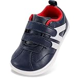 STQ KIDS Barefoot Shoes Wide Fit Boys Trainers Hook and Loop Barefoot Toddler First Walking Shoe Lightweight Sneaker Zero Drop Non Slip Running Navy 10 UK Little Kid