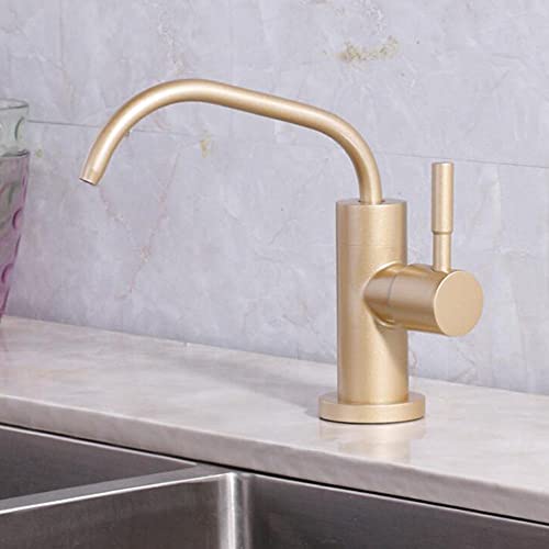 Grifo Cocina Osmosis 1 4 Acero Inoxidable Grifo Recto Orificio Simple Agua Fría Purificador De Agua Grifo-Dorado Grifo Cocina Osmosis 1 4 Acero Inoxidable Grifo Recto Orificio Simple Agua Fría Purificador De Agua Grifo-Dorado