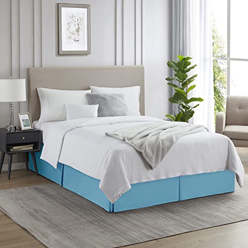 Image of Nestl Beach Blue Bed Skirt King Size - King Bed Skirt 14 Inch Drop - Brushed Microfiber Bed Skirts - Hotel Quality Pleated Bed Skirt - Shrinkage & Fade Resistant