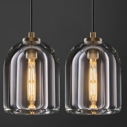 Image of Crystal Pendant Light Kitchen Island,Brass Hanging Pendants Lights