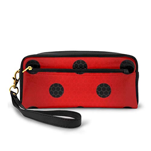 Ladybug, Red Background Black Dot Travel Makeup Bags Cosmetic Case Organizer for Women