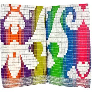 Image of Multi Purpose Plastic Rectangular Floor Mat Chatai (Multicolor, Multidesign) Pack of 1 Piece (4 feet x 6 feet)