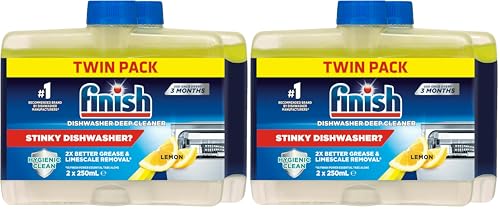 Finish Dishwasher Cleaner Twin Value Pack, Lemon Sparkle, 250mL (Pack of 4)