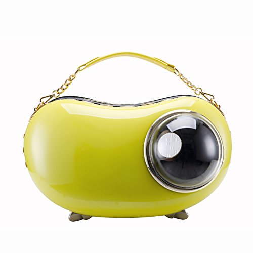 U-pet Sac à Dos de Chien Chat Transporteur avec Fenêtre de Bulle,Respirante Mignon Sac à Main Bandoulière pour Voyage en Plein Air Utilisation Jaune