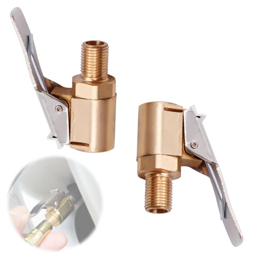 2個セット 純銅 エアーチャック 空気入れ アダプター タイヤ 空気入れ アタッチメント 自動車 自転車 バイク用 高速変換 ノズル ヘッド クリップタイプ インフレータ アクセサ
