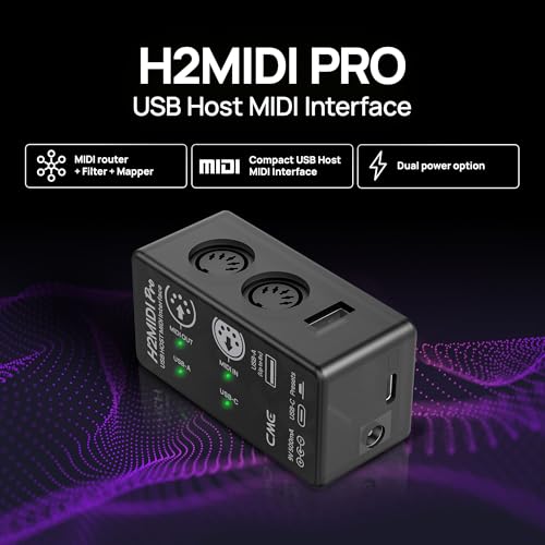 Image of CME H2MIDI Pro Compact USB Host MIDI Interface | Router, Filter, Mapper, 32-Bit Processor, Dual Power Mode, Minimal Size, For Guitarists & Producer