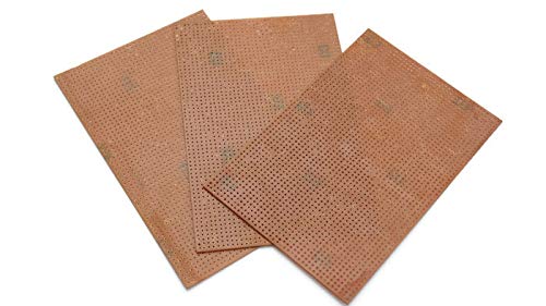 Electronic Spices pack of 3 General Purpose Printed Circuit Board 15x10cm, zero pcb, For electronic project or experiment