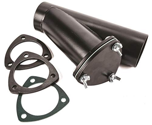 JEGS Exhaust Cutout | 3 “ OD | 10 Inch Length | 16-Gauge Steel | Includes 3-bolt header flange cover, gaskets and hardware | Open Up Your Exhaust Quickly and Easily