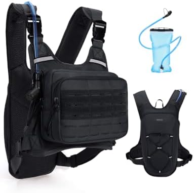 Tactical Running Vest with 2L Water Bladder,Hydration Backpack Me...