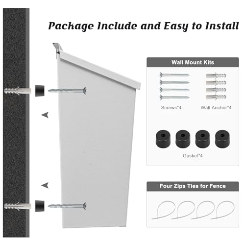 Kyodoled Wall-Mount Mailbox,Large Capacity Mail Box,Galvanized Steel Rust-Proof Metal Post Box,Mailboxes For Outside,15.7 Inchx9.9 Inchx4.9 Inch White thumb #3