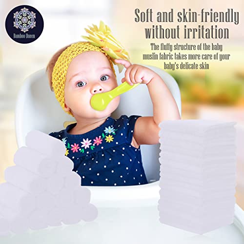 Image of 32 Pack Baby Washcloths - 10x10 Inch, Luxury Coral Fleece - Extra Absorbent and Soft Wash Clothes for Newborns, Infants and Toddlers - Suitable for Sensitive Skin and New Born - Baby Shower - White
