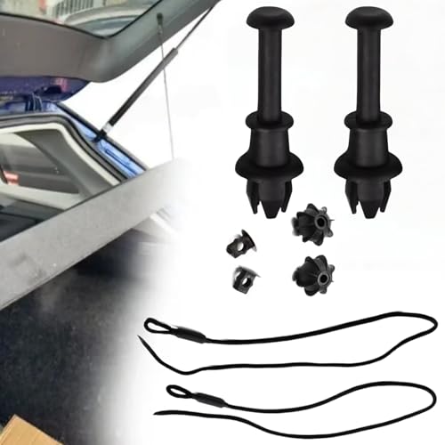 4Pcs Car Interior Trunk Parcel Cargo Hook Kit - 2 Straps & 2 Clips, Fits VW Golf GTI/Rabbit (OEM: 1K6863447A, 1M6867574A 后备箱
