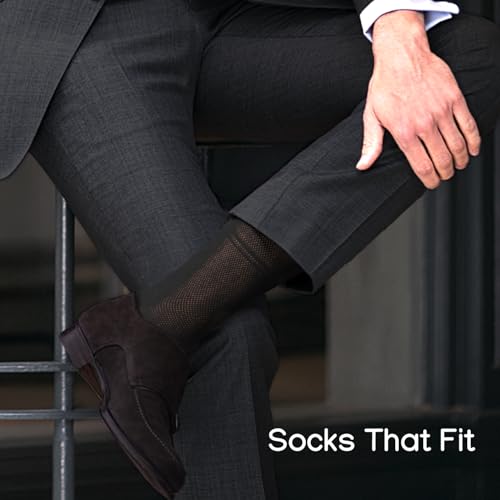 Men's Socks, Ultra Thin Breathable Cotton Mens Dress Socks (5 pack), Super Soft and Lightweight Sock for Men3