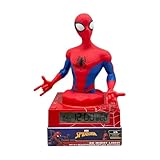 radio reloj despertador spiderman Spiderman Wekker 3D met nachtlampje en geluiden