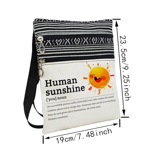 Human Sunshine Definition Messenger Bag Small Ethnic Pattern Printed Adjustable Strap Crossbody Zipper Bag Phone Bag Wallet Cute Shoulder Handbag for Women2