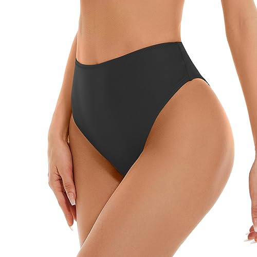 Kepblom Women's High Waisted Bikini Bottom - High Cut Cheeky Rave Bottoms for Beach, Swimming Pool,Rave Festivals3