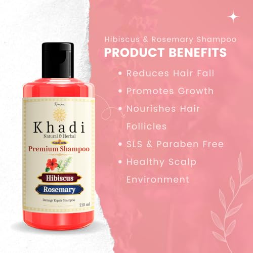 Image of Khadi Herbal & Organic Shampoo | E | Sulfate, SLS & Paraben Free (Hibiscus Rosemary 420)