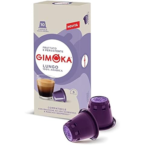 Gimoka - Nespresso Compatible Coffee Capsules - 100 Pods (Lungo) Cover