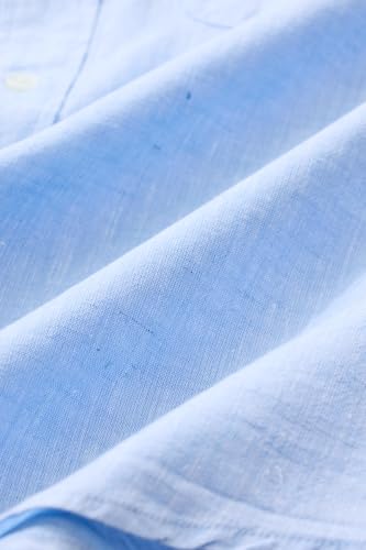 Image of SNITCH Men Casual Shirt | Regular Fit Full Sleeve Button-Down Collar Solid Pattern | Premium Linen Blend & Breathable Fabric for Everyday & Office Wear
