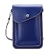 Produktbild Kleine Umhängetasche aus PU-Leder für iPhone 11, 8, 7 Plus, XR, Google Pixel 3a, Samsung Galaxy S10e, S10, A50, Note9, LG G8, ThinQ G7, ThinQ Stylo 4, Blau