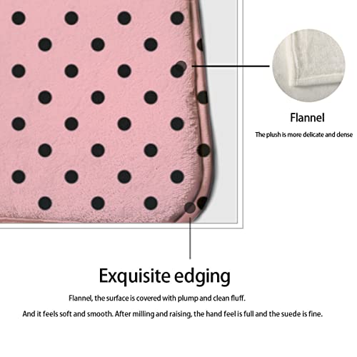 Wowhoo 2 Pcs Durable Kitchen Rug Set Washable Fatigue Cushioned Doormat Carpet Black And Pink Polka Dot Non-Slip Kitchen Mats And Floor Rugs Area Runner Rugs 17.7'X59'+17.7'X29.5', White 3, Onesize #TOP4