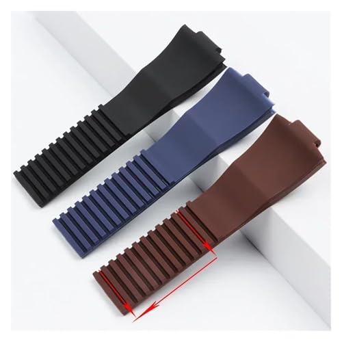 Bracelet montre silicone étanche 25mm noir avec outil de pose