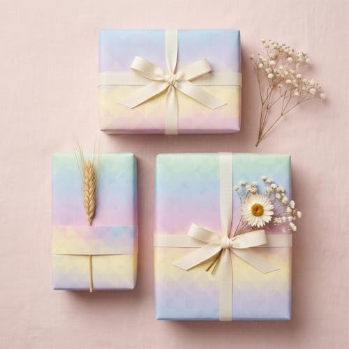 Image of Prettykrafts Illusion Print Gift Wrapping Paper | Pack of 5 | 70x50x0.2 cm | Large Size | Reusable & Eco-Friendly Paper Bags for Gifting, Parties, Return Gifts, Shopping and Special Occasions, Multi