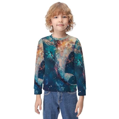 Funny White Axolotl (2) Children's Casual Pullover Sweatshirt Loose Fit9-11Y