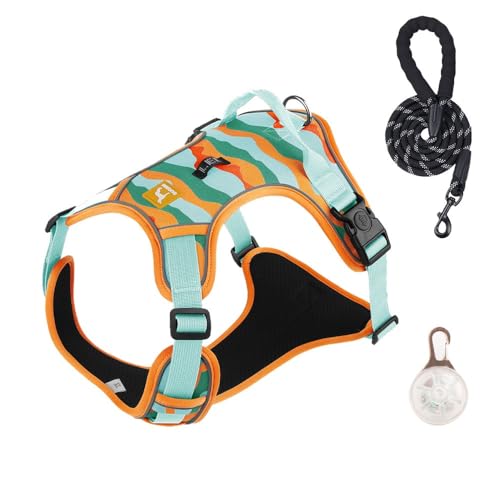 Tuyiutm 犬キャリアリーシュベルリーシュの長さ1.5M防爆充電式大型犬胸キャリア反射大型犬リードホルダーペットドッグリーシュ (K,M;体重7〜14kg)