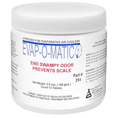 EVAP-O-MATIC Swamp Cooler Tablets 12 Drop-In Tablets | Cleans Evaporative Coolers Prevents Odors & Buildup