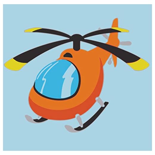 Awesocrafts Måla efter siffror för barn orange helikopter 20 x 20 cm gör-det-själv-nummermålningssatser inramad (helikopter)