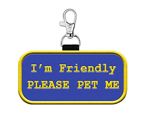 Identification Patch Tag - “I'm Friendly Please Pet Me” | Clips On A Therapy Dog Or Support Animal Vest, Harness, Collar, Leash Or Carrier #TOP12